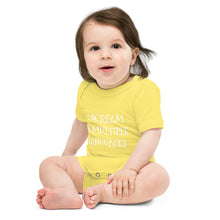Load image into Gallery viewer, MultiLingual Screamer Baby short sleeve one piece (multiple colors)